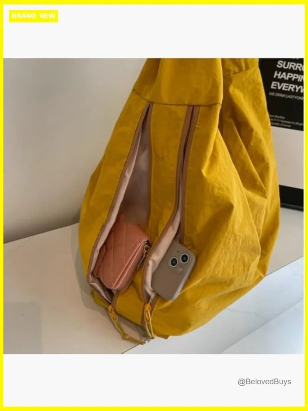Slouchy Nylon Hobo Bag Underarm Shoulder Crossbody Purse Large Travel Beach Tote